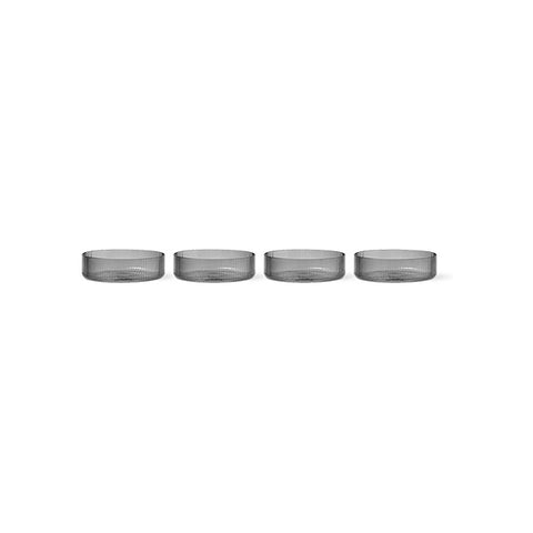 Schale - Ripple Serving Bowl smoked grey  - Set of 4 von fermLiving