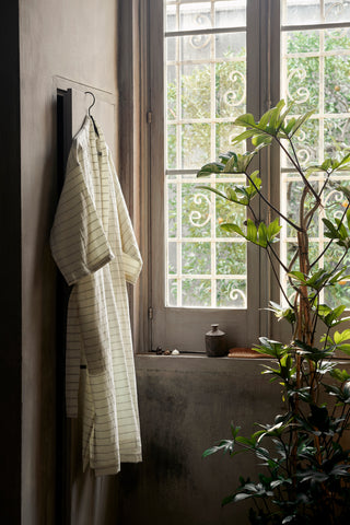 FIELD-ROBE, Bademantel Ferm Living - off white / chocolate