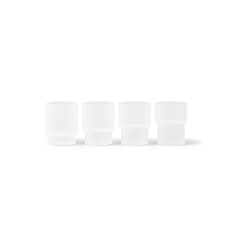 GLAS - Ripple Trinkgläser Glasses - Set of 4 FROSTED von FermLiving