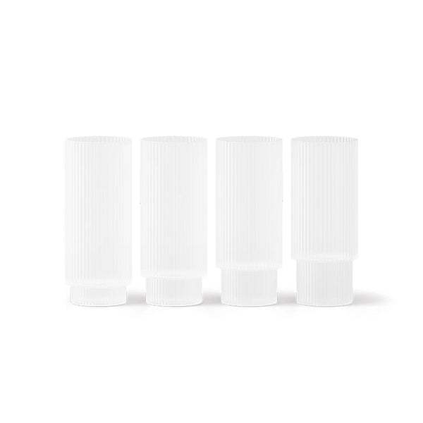 GLAS - Ripple Longdrink FROSTED Set of 4 von fermLiving